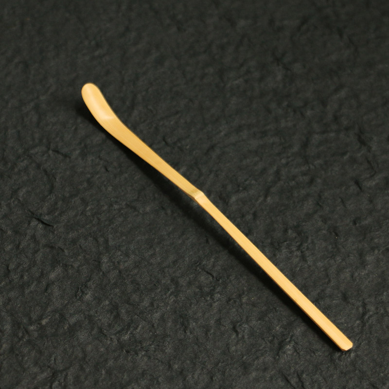 Handcrafted Finely Polished Old Jade Bamboo Horseshoe-Shaped Tea Scoop, Tea Spoon, Tea Stirrer, Six Gentlemen Set, Bamboo Tea Accessories