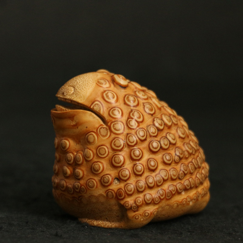 一物一拍满钉老竹根爆钉老料包浆东阳名家三舍老竹根三足金蟾把件