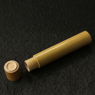 苏工素面老玉竹纯手工精工镜面打磨拔口香道香线收纳筒文玩竹器