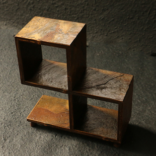 纯手工精工制作仿岩石茶道茶台紫砂壶茶杯展示架收藏摆件竹器茶具