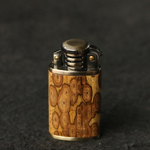湖南九嶷山梅鹿竹老料贴片煤油打火机文玩把件把玩收藏把件竹