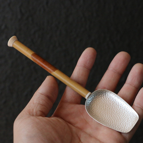 一物一拍精品福建红香妃老料纯手工精工制作999足银茶铲茶道茶具