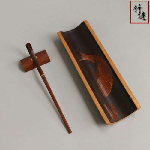 广西拆房老煤竹手工竹茶则禅意