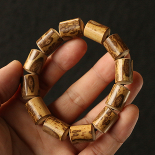 湖南九嶷山梅鹿竹老料纯手工精工制作文玩手串手持把件把玩文玩竹