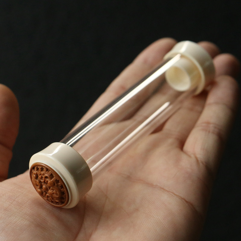 【猛犸牙黄蛉筒】海派纯手工精工制作猛犸牙口盖橄榄核蒙心鸣虫罐