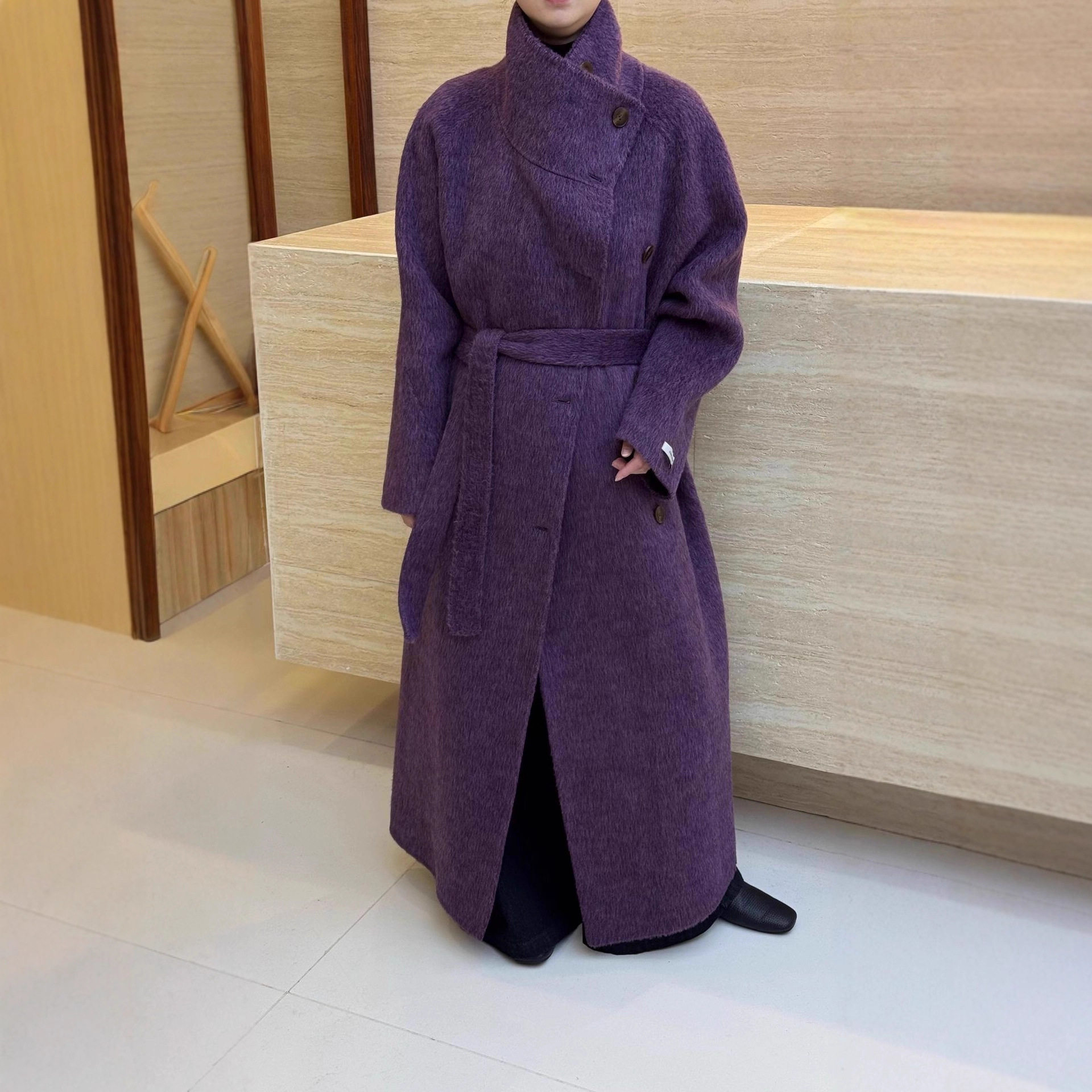 MOLIN立领双面羊毛大衣女加厚苏