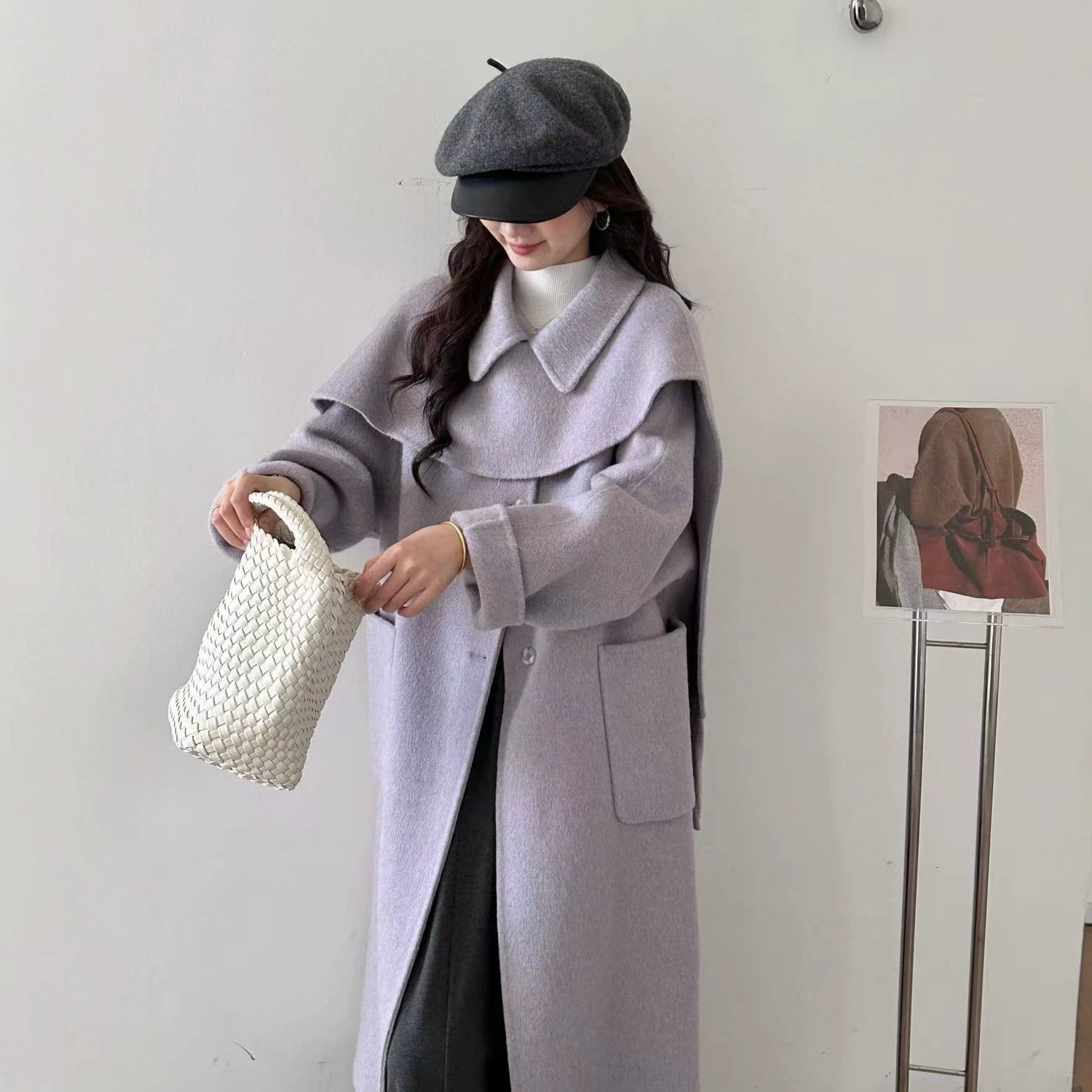 MOLIN披肩流苏围巾外套女秋冬双