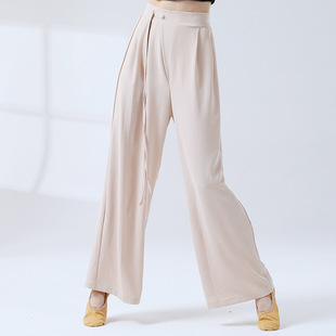 甩裤 日常穿搭肌理感山本裤 人宽松飘带阔腿空气裤 现代古典舞练功裤