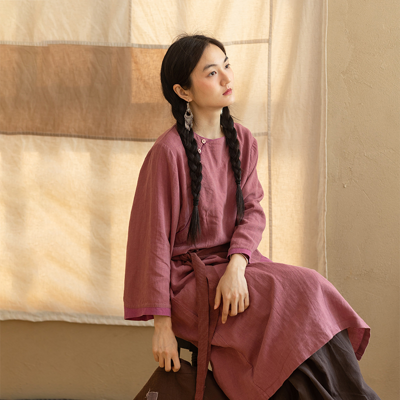 大拙经典拼接文艺简约连衣裙