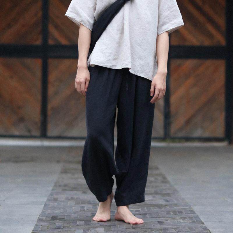 大拙原创设计汉麻松紧腰常规插兜男休闲长裤少年感中国风50814