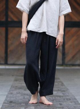 大拙原创设计汉麻松紧腰常规插兜男休闲长裤少年感中国风50814