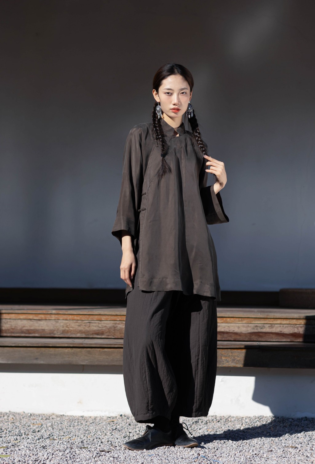 大拙新中式改良铜氨丝衬衫