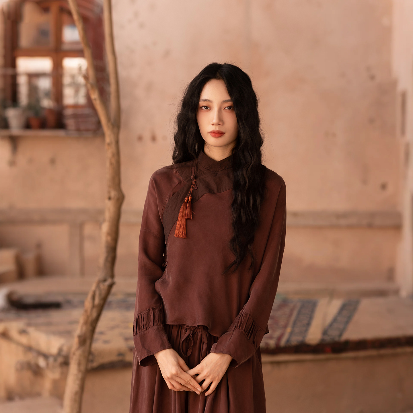 大拙铜氨丝盘扣新中式改良衬衫