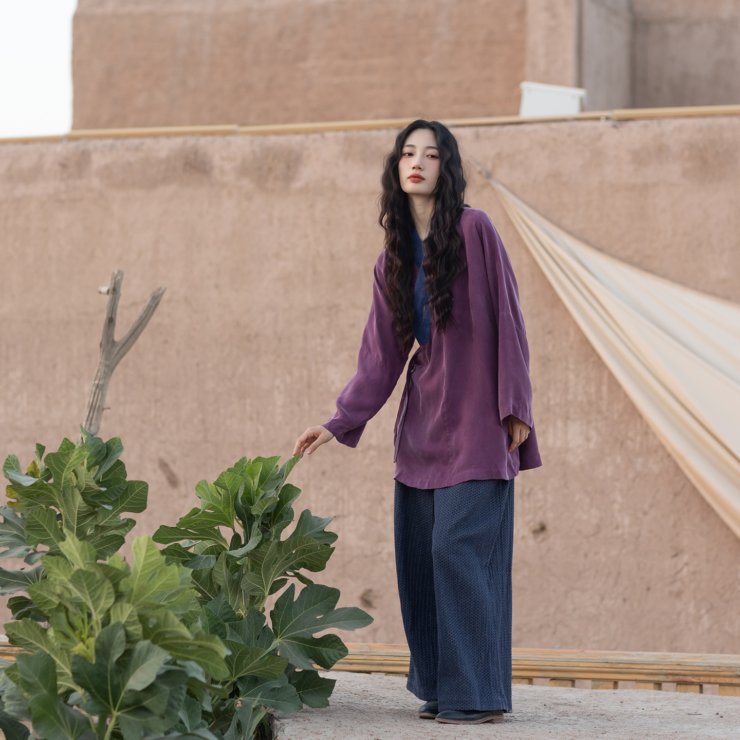 大拙随性长期主义穿搭棉麻阔腿裤