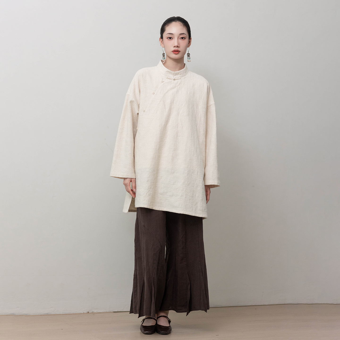 大拙早秋基础款素颜穿搭棉麻外套