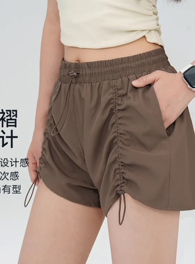 dk健身服装美式休闲短裤运动短裤女健身跑步速干短裤外穿瑜伽裤夏