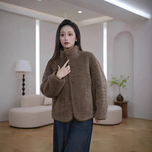 韩禹HANYU韩禹TF121海宁2025新款100%羊毛双面穿休闲外套宽松显瘦