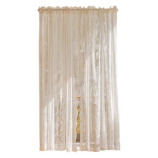 豆蔓法式蕾丝门帘隔断帘卧室魔术贴厨房纱帘半帘窗帘衣柜家用窗纱