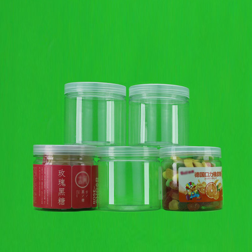塑料罐带白盖透明密封商用食品级