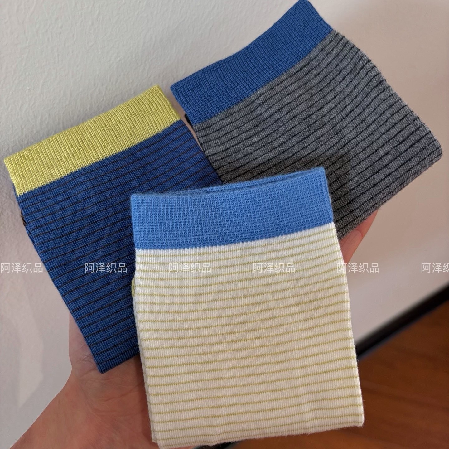 雾霾蓝自带复古活力~韩系撞色细条纹显瘦堆堆袜ins潮百搭中筒春夏,女士内衣/男士内衣/家居服,中筒袜,淘宝优惠券,粉丝福利购,淘宝优惠卷