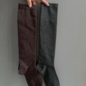 咖色百搭小腿堆堆袜 纯色春秋长袜子女ins潮简约黑色棉袜深灰色