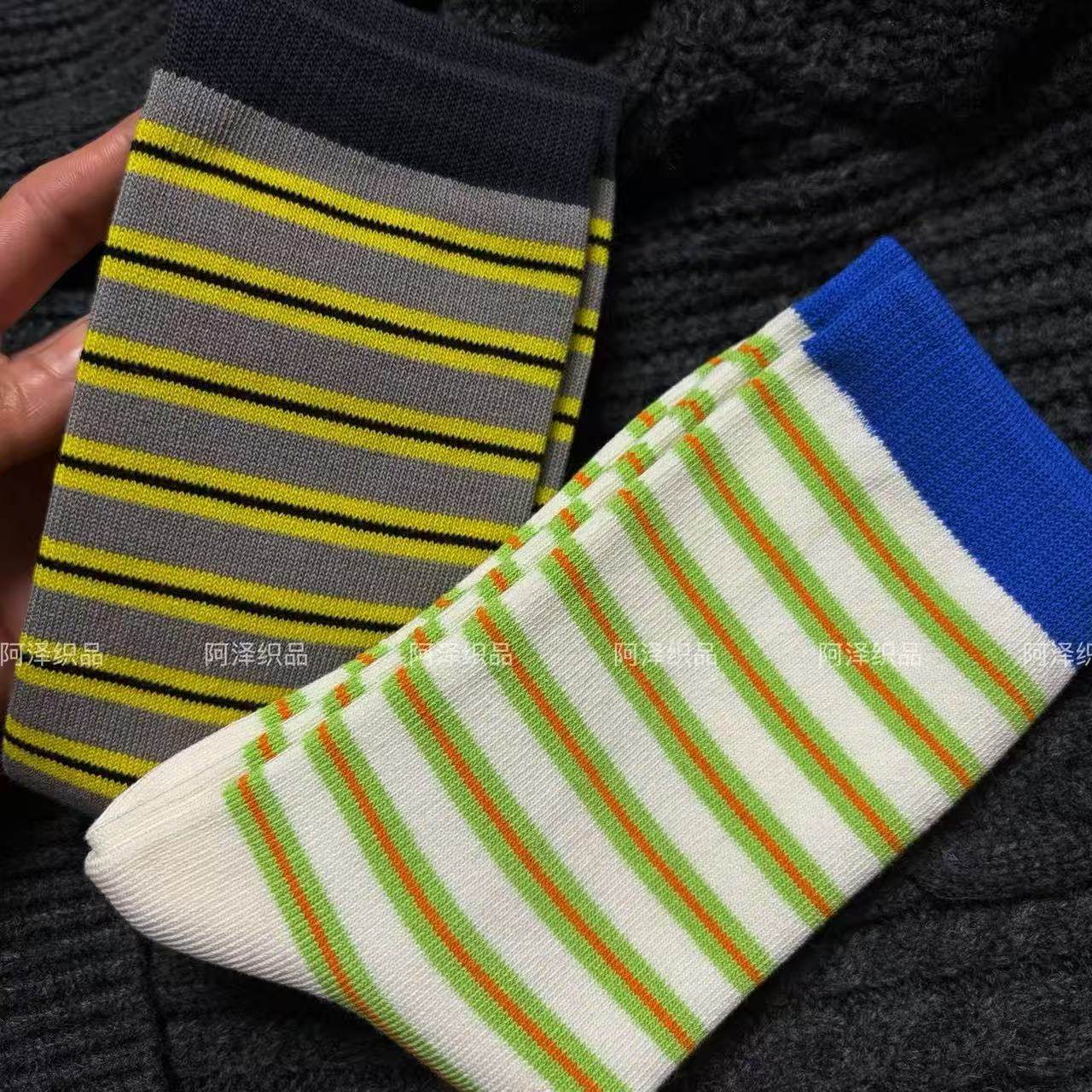 撞色条纹超亮眼~绿色撞色中筒棉袜子女ins潮流运动休闲百搭春秋袜,女士内衣/男士内衣/家居服,中筒袜,淘宝优惠券,粉丝福利购,淘宝优惠卷