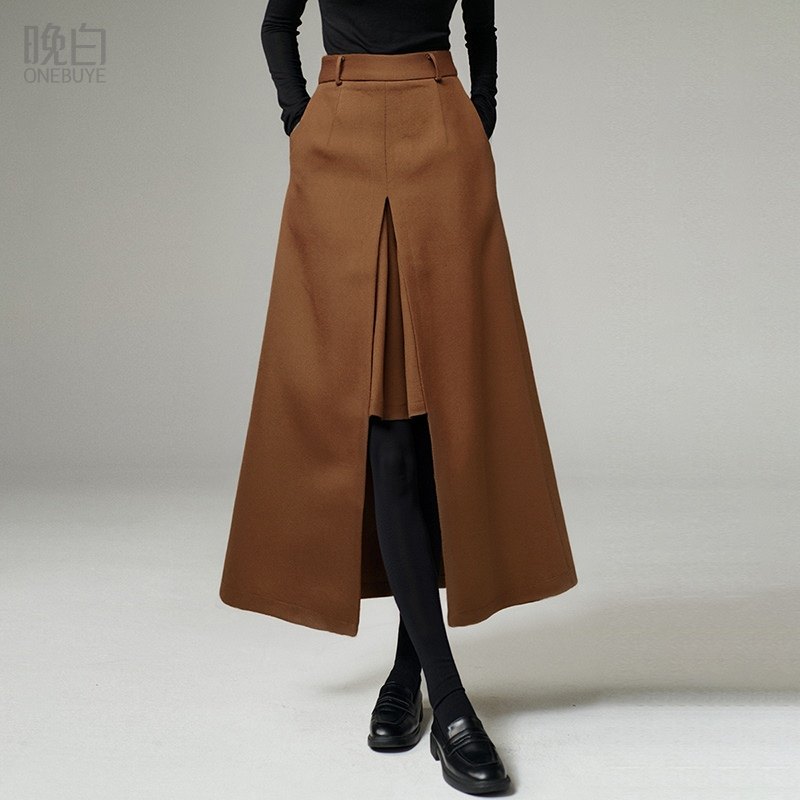 晚白2026年春新款经典简约高腰裙子显瘦利落干练知性优雅半身裙