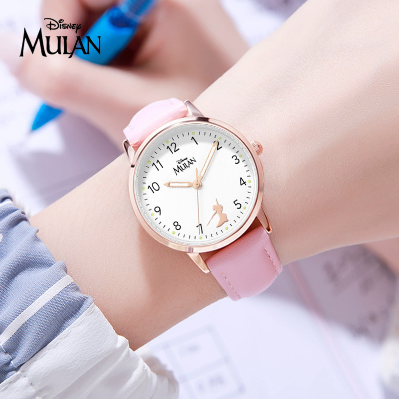 迪士尼手表女款女生初中高中学生考试专用机械电子石英表简约防水
