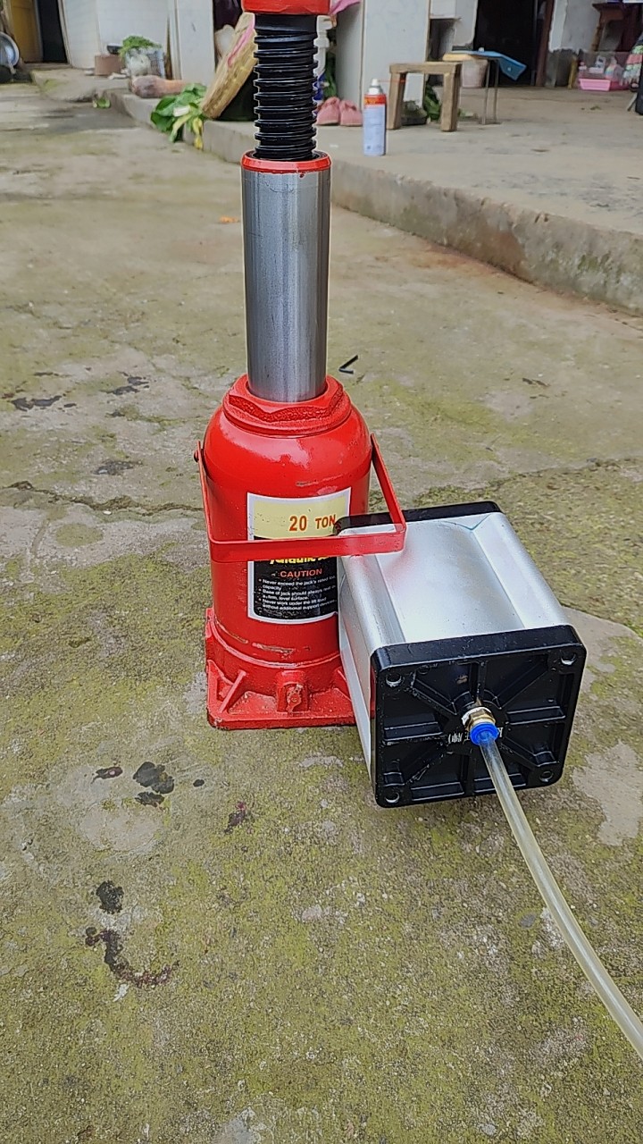 横向使用气动千斤顶助力器立式手摇液压千金顶手动改气动支撑工具