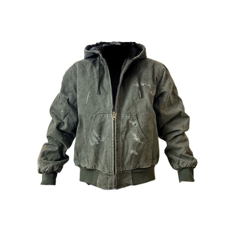 J130|连帽棉服秋冬做旧YKK外套暖