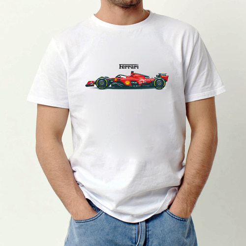 法拉利跑车短袖T恤F1方程式赛车夏季新款潮牌男生半袖卡丁车队服