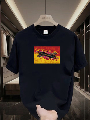 F1方程式赛车短袖T恤夏季新款潮牌法拉利阿伦索半袖超跑上衣男生