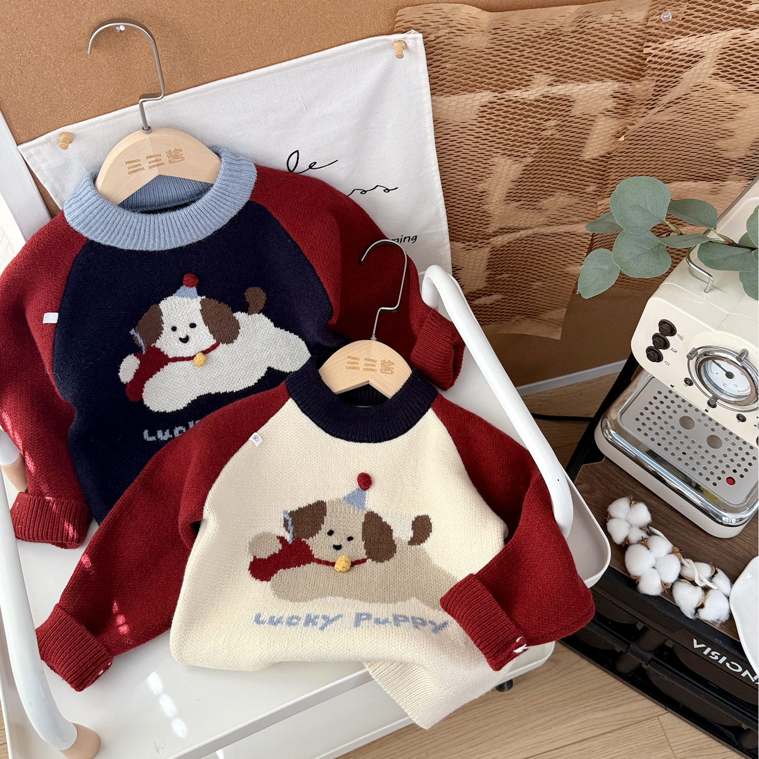 儿童加厚针织衫男童韩版上衣女宝宝可爱毛衣秋冬内搭休闲撞色毛衫