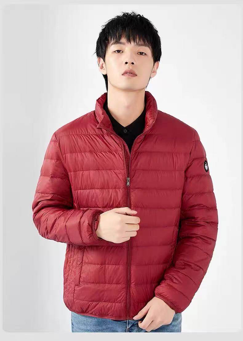 90绒轻薄款羽绒服男士修身款立领连帽卡码拍大