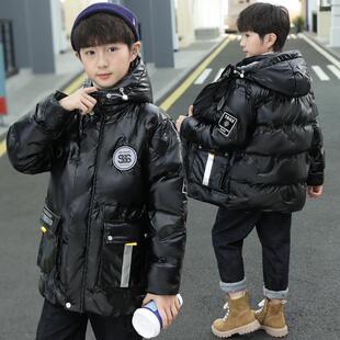男童棉服冬季2026新款加厚儿童冬装亮皮免洗压花帅气时髦羽绒棉衣