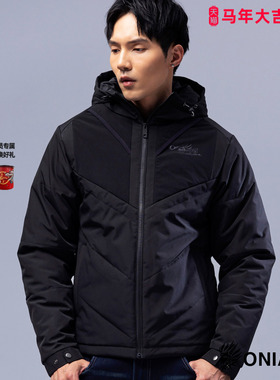 ONIARAI/鬼洗25秋冬新品压格连帽铺拼接棉外套男式休闲 B25U326