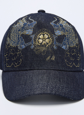 ONIARAI/鬼洗24春夏新品泥棒蓝龙运当头绣花棒球帽男女款 24NA421
