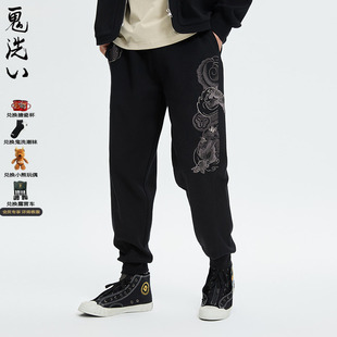 暗影金鱼绣花男式 ONIARAI 鬼洗24新品 泥棒蓝秋季 N540156 休闲卫裤
