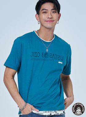 ONIARAI/鬼洗24春夏地藏小王当街假两件接头休闲短T 男士JW80053