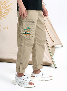 ONIARAI/鬼洗春夏山系露营青松刺绣工装长裤男女款 23B4421
