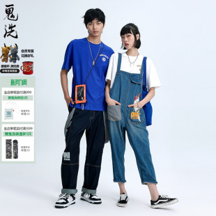 休闲牛仔 鹦鹉刺绣双面穿背带裤 23B0441 鬼洗SS女款 ONIARAI