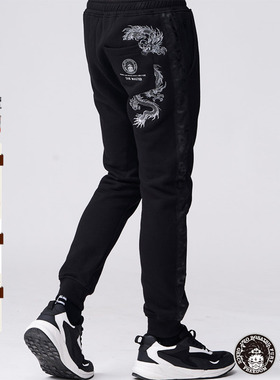 ONIARAI/鬼洗24秋冬地藏小王龙魂拼接龙魂之魄针织男长裤 24J0876