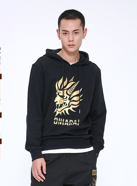 ONIARAI/鬼洗鬼洗海浪黄金鬼头连帽套头宽松男式卫衣 B240108
