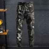 Летний спортивный костюм, трендовая универсальная футболка с коротким рукавом, камуфляжные штаны для отдыха