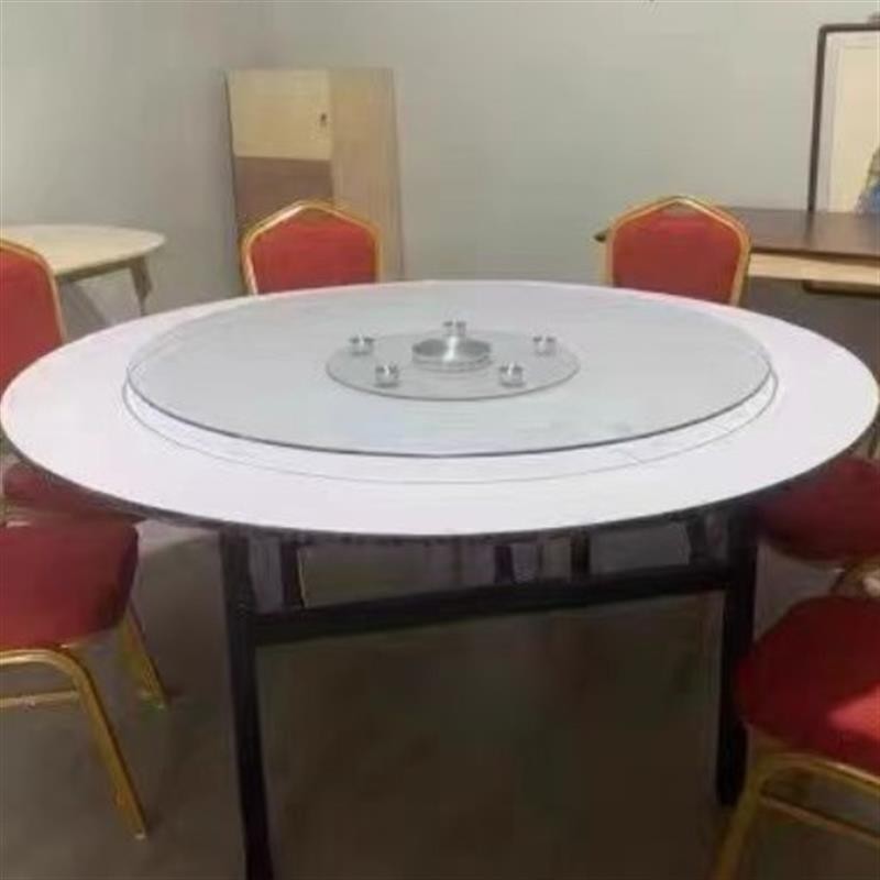 酒店20人折叠大圆桌宴会酒席大厅10人餐桌农家乐包厢电动圆桌25人