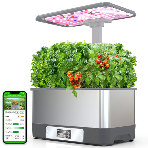 WiFi新款智能水培种植机室内无土栽培蔬菜设备带LED生长灯水耕箱