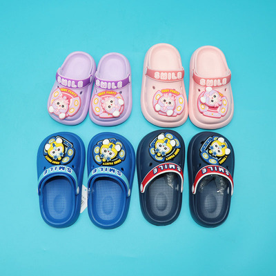 常乐2-7岁小童男女儿童小孩宝宝包头洞洞鞋EVA夏季凉拖鞋蛋仔派对