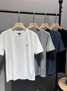 日单捡漏！牛奶丝~速干透气！4F刺绣夏季男士户外运动快干短袖T恤