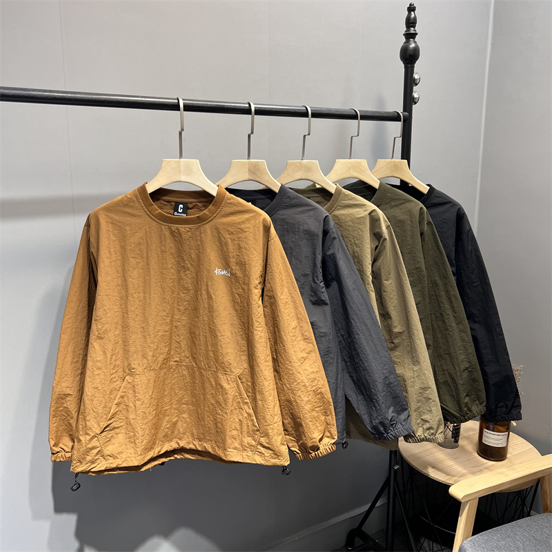 户外DWR防水抗风男士圆领卫衣