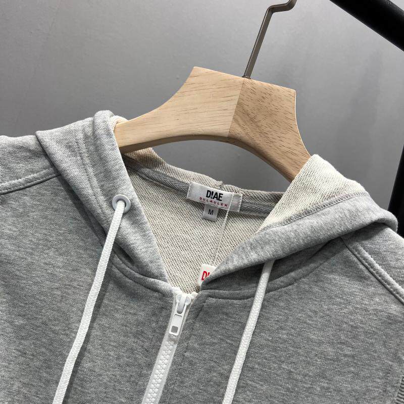 TB 여피 스타일  깨끗하고 간단합니다  봄 남성 캐주얼 후드 조끼 지퍼 가디건 민소매 조끼 자켓